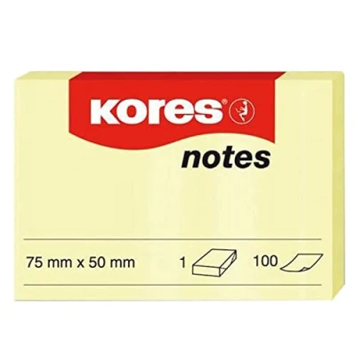Abbildung von Kores N46057 Haftnotizen Notes, 75 x 50 mm, 100 Blatt, gelb