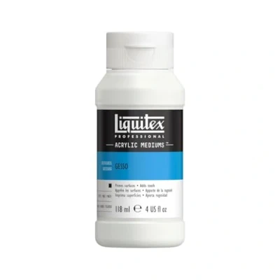 Abbildung von Liquitex 5304 Professional Gesso, Grundierung für Acrylfarben, licht und alterungsbeständiger Primer, gebrauchsfertig 118ml Flasche, weiß