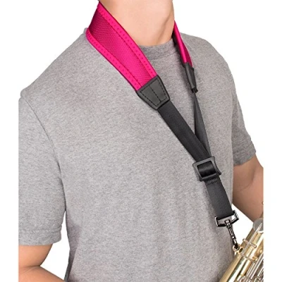 Abbildung von Protec Ballistic Neopren, Saxophon Nackengurt mit Beschichtete Metall Haken 22 Inch (Regular) hot pink
