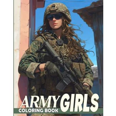 Abbildung von Army Girls Coloring Book: Beautiful Soldier Women Pages Empowering Young Warriors Illustrations for Adults to Color &amp; Relax