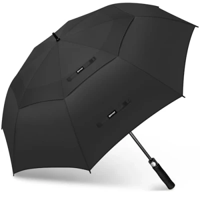 Abbildung von KEYHOT Regenschirm groß L Automatik öffnen, Golfschirm Sturmfest Double Canopy Stabiler Für 3 Personen Männer Frauen（Schwarz）