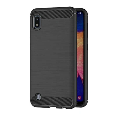 Abbildung von AICEK Hülle Compatible Samsung Galaxy A10, Schwarz Silikon Handyhülle für A10 Schutzhülle Karbon Optik Soft Case (6,2 Zoll)