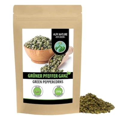 Abbildung von Pfeffer grün ganz (250g), Grüner 100% naturrein, natürlich ohne Zusätze, vegan, Pfefferkörner