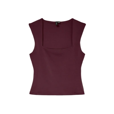 Abbildung von VERO MODA Damen Vmmillion Sl Square Neck Top JRS Noos, Winetasting, Small