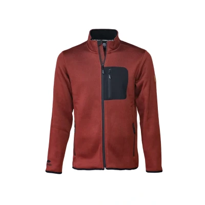 Abbildung von FORSBERG weiche und warme Strickjacke mit aufgesetzter Brusttasche Seitentaschen, Farbe:bordeaux, Größe:3XL