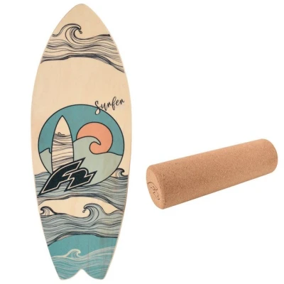 Abbildung von F2 Set Balance Board Surfer 76x28cm mit Korkrolle