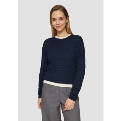 Abbildung von QS by s.Oliver IN Twotoneoptik Strickpullover, Herren, Größe: Medium, Tiefblau