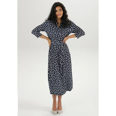 Abbildung von Aniston SELECTED Midikleid, (mit abnehmbarem Bindegürtel), mit Punkte Druck NEUE KOLLEKTION