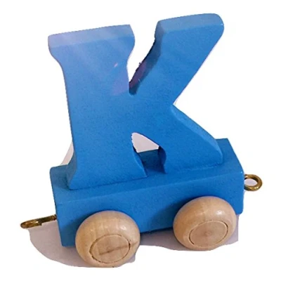 Abbildung von FunWorldToys® Buchstabenzug Bunt Holzeisenbahn Namenszug aus Holz (Buchstabe K)