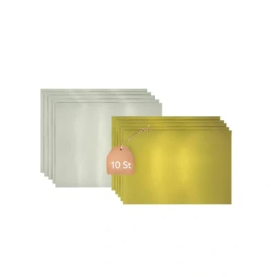 Abbildung von KITCHENDREAM Cake Board Set, Kuchenplatte, Eckig, Gold und Silber, 3 mm dicke Pappe, zum Servieren Transportieren von Kuchen Torten, auch für Party Buffets, 10 Stk. 25x20cm
