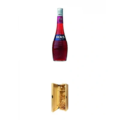 Abbildung von Bols Kirschlikör Holland 0,7 Liter + 1a Whisky Holzbox für 1 Flasche mit Hakenverschluss