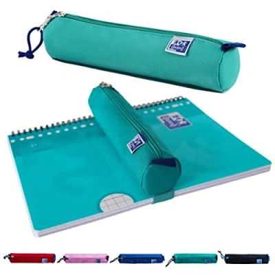 Abbildung von Oxford Federmäppchen für Mädchen und Jungen, Federmappe Turkis mit Gummiband, Etui rund 22cm