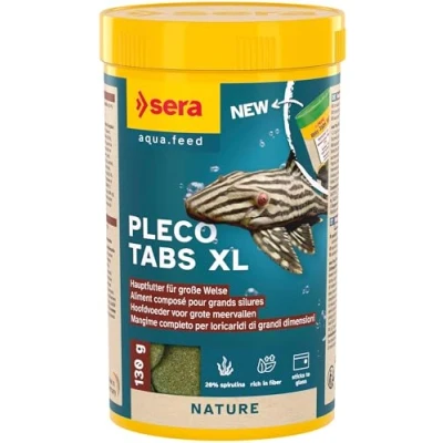 Abbildung von sera Catfish Tabs XXL Nature, Zierfisch, Trockenfischfutter, Tablet, Vitamin A, B1, B2, C, D3, E, Groß, 0,13 kg
