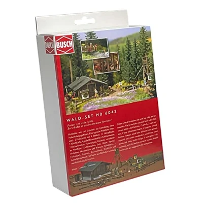 Abbildung von Busch Modelleisenbahn Fertiggelände H0 Set Waldhütte