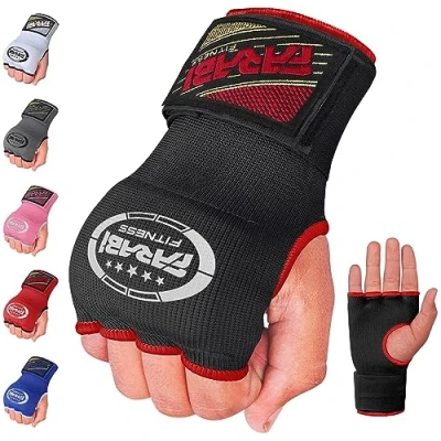 Abbildung von Farabi Sports Innenhandwickel für Kinder und Erwachsene innenhandschuhe Boxen Box Bandagen männer &amp; Frauen MMA Muay Thai Training boxbandagen (Black, L/XL)