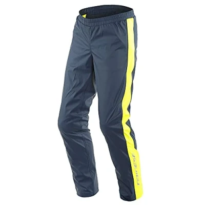 Abbildung von Dainese Storm 2 Unisex Pants, Motorrad Regenhose Wasserdicht Faltbar, für Damen und Herren, Black Iris/Fluo Gelb, XXL