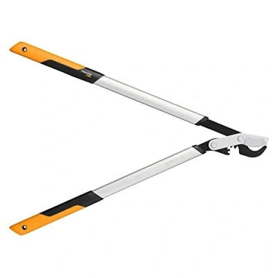 Abbildung von Fiskars PowerGear X Bypass Getriebeastschere für frisches Holz, Antihaftbeschichtet, Gehärteter Präzisionsstahl, Länge: 80 cm, Schwarz/Orange, LX98 L, 1020188