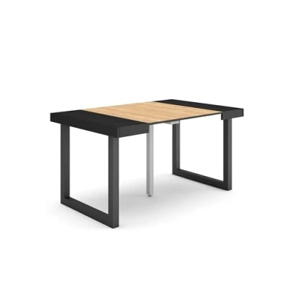 Abbildung von Skraut Home Ausziehbarertisch Multifunktionaler ausziehbarer 140 Für 6 Gäste Massivholz Beine Moderner Stil Schwarz Eiche