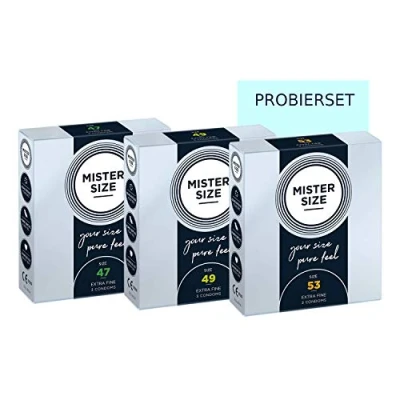 Abbildung von Mister Size «Probierpack S» (47mm, 49mm, 53mm) Maßkondome (9 Kondome) 9 St
