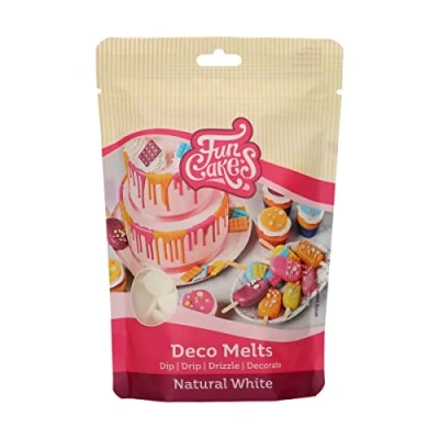Abbildung von FunCakes Deco Melts natürliches Weiß Tauchen, drippen, dippen und dekorieren! in der Mikrowelle schmelzen jede Form gießen, 250 g