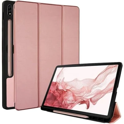 Abbildung von TECHGEAR Hülle Kompatibel mit Samsung Galaxy Tab S9 11,0 Zoll (SM X710 / SM X716), Ultra Dünn Ständer und Auto Schlaf/Wach Funktion, Slim Pu Leder Smart Case 2023, Grau