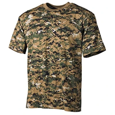 Abbildung von MFH US T Shirt, halbarm,170 g/m² (DE/NL/SE/PL, Alphanumerisch, S, Regular, digital Woodland)