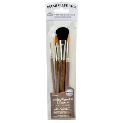 Abbildung von Royal &amp; Langnickel RSET 9165 Gold Taklon 4 teiliges Mop Pinsel Set gemsicht
