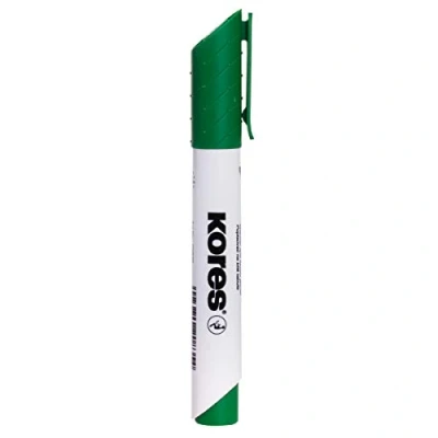 Abbildung von Kores K Marker XW1: Grüne Whiteboard mit Rundspitze, trocken abwischbar und nahezu geruchslose Tinte, Schul Bürobedarf, 12 Stück Packung