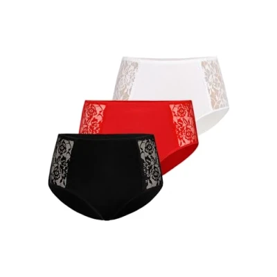 Abbildung von Teyli 3PACK HIGH Waisted Loren Slip, Damen, Größe: XL, Red black white