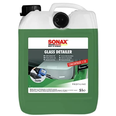 Abbildung von SONAX Glass Detailer (5 Liter) schafft streifenfreie Sicht bei allen Fahrzeugscheiben / Art Nr. 03365050