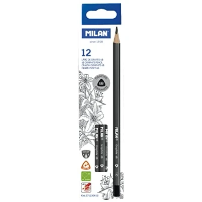 Abbildung von MILAN Box mit 12 Graphitstiften 6B Dreiecksstifte, 71230612
