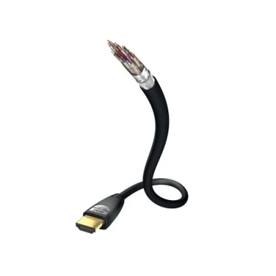 Abbildung von inakustik 00324550 Star Standard HDMI 2.0b Kabel mit Ethernet Für die Übertragung von Ultra HD Signalen 5,0m in Schwarz 2160p 4K 25/30Hz Audio Return Channel