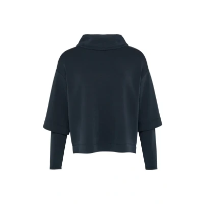 Abbildung von s.Oliver Black Label Loose AUS MIT ÜBERSCHNITTENEN Schultern Sweatshirt, Damen, Größe: 34, Navy