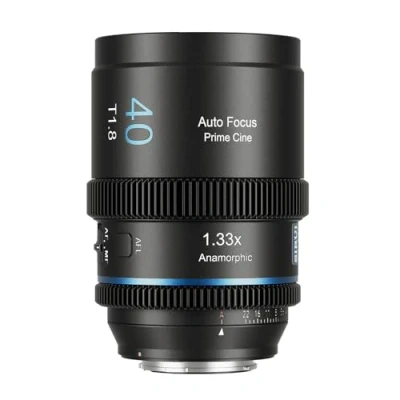 Abbildung von SIRUI 40mm T1.8 1.33X Anamorphotische Linse, S35 Autofokus Objektiv für M4/3 Kameras, MFT Mount, Blau Fackel