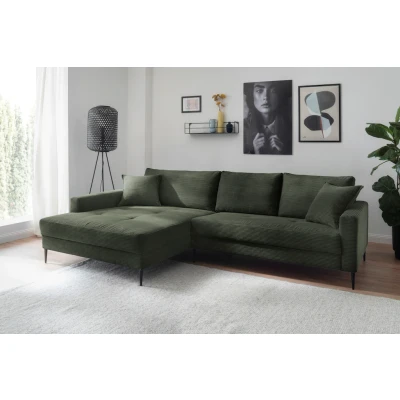 Abbildung von Trends by HG Ecksofa &quot;SUMMER&quot;, in Cord Stoff mit Metallfuß