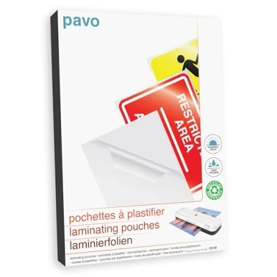 Abbildung von Pavo Premium Laminierfolien DIN, 75 x 105 mm, 2 125 micron, 100 er Pack