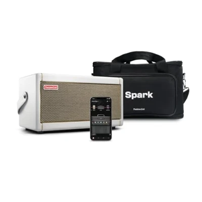 Abbildung von Positive Grid Spark Pearl Gitarrenverstärker Traveller Bag Bundle für E Gitarre, Bass und Akustikgitarre, 40 Watt Combo Verstärker, App