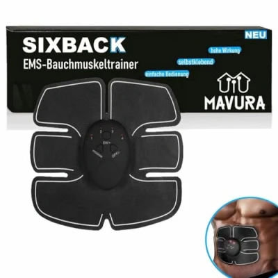 Abbildung von MAVURA EMS Bauchmuskeltrainer SIXBACK Sixpack Trainer Elektro, Trainingsgerät Stimulator Fitness Bauchtrainer