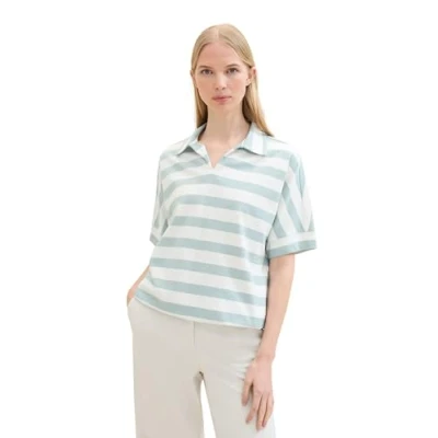 Abbildung von TOM Tailor Tshirt print, Damen, Größe: Medium, Blue offwhite block stripe