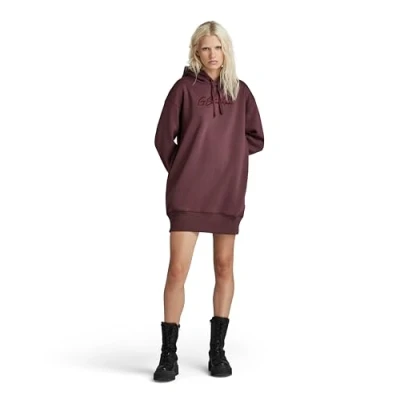 Abbildung von G Star RAW Damen Flock Hooded Sweater Dress, Purpur (Vineyard Wine D24669 a971 d303), XXS EU
