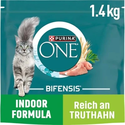 Abbildung von PURINA ONE BIFENSIS Indoor Formula Katzenfutter trocken für Hauskatzen, reich an Truthahn, 6er Pack (6 x 1,4kg)
