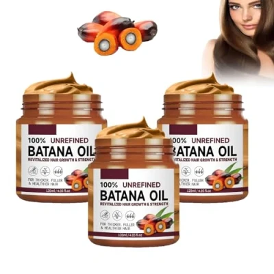 Abbildung von Bio Batana Öl für Haare, Oil for Hair Growth, unraffiniertes aus Honduras gesünderes, dickeres und volleres Haar (3 Stück)