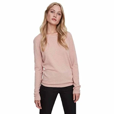 Abbildung von Vero Moda Vmcare Structure LS Oneck GA NOOS Strickpullover, Damen, Größe: XXL, Misty rose
