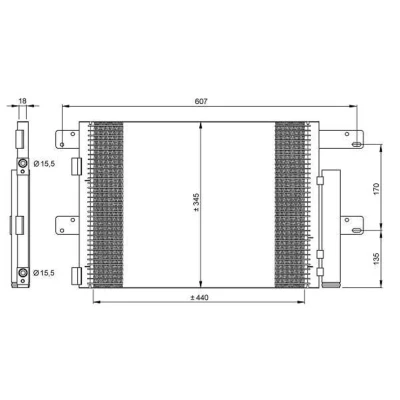 Abbildung von NRF EASY FIT 35896 Klimakondensator mit Trockner, Dichtring 15,5 Aluminium 440