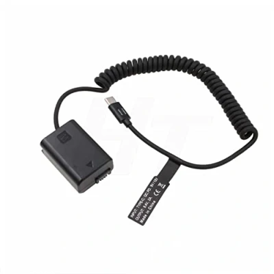 Abbildung von HangTon PowerBank QC PD 9V USB C zu NP FW50 DC Koppler Dummy Akku für Sony A7 A7II A7S A7SII A7R A7R2 A6500 A6300 A6000 A5100 NEX Serie Kamera