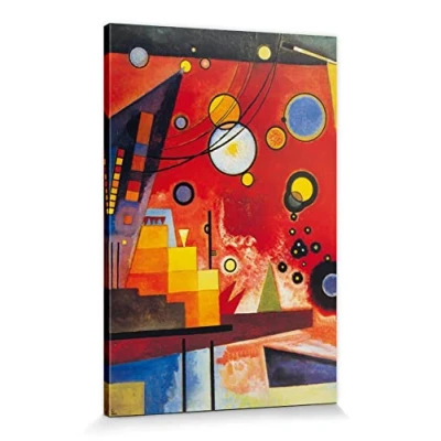 Abbildung von 1art1 Wassily Kandinsky Poster Schweres Rot, 1924 Bilder Leinwand Bild Auf Keilrahmen XXL Wandbild Kunstdruck Als Leinwandbild 120x80 cm