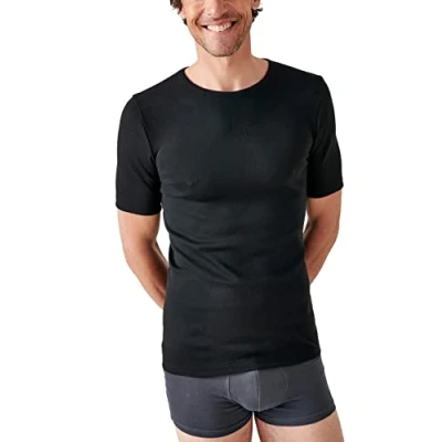 Abbildung von Damart Herren Kurzarm Shirt, Wärmegrad Medium 3. Thermounterwäsche Oberteil, Schwarz (Schwarz), 58