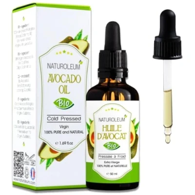 Abbildung von BIO Avocadoöl Kalt Gepresst, Biologisch Zertifiziert Öl für Anti Aging, Natürlich feuchtigkeitsspendend Gesicht, Haut, Haare, Nägel und Körper. (50ml)