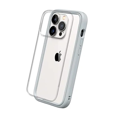 Abbildung von RhinoShield Modulares Case kompatibel mit [iPhone 14 Pro] Mod NX Anpassbare &amp; stoßdämpfende Schutzhülle im schlanken Design 3.5 Meter Fallschutz Platin Grau