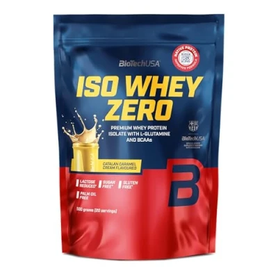 Abbildung von BioTechUSA Iso Whey Zero Premium Protein Isolate Grass Fed Enzyme Free Sugar and Gluten free, 500g, Katalanische Karamellcreme